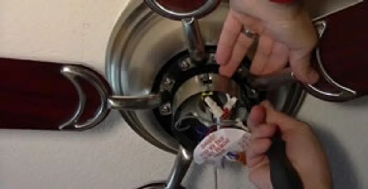 Ceiling fan installation with electrical wiring and mounting by professional electrician in Bellevue, NE