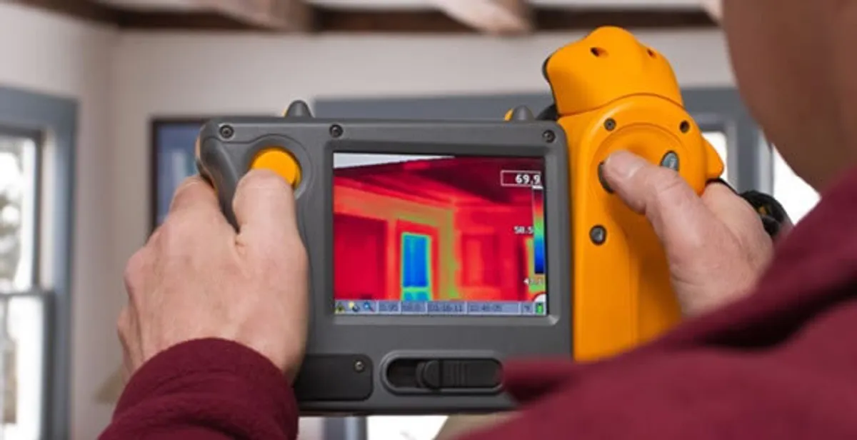 home energy audit service capturing thermal readings to analyze insulation and electrical efficiency in Bellevue, NE