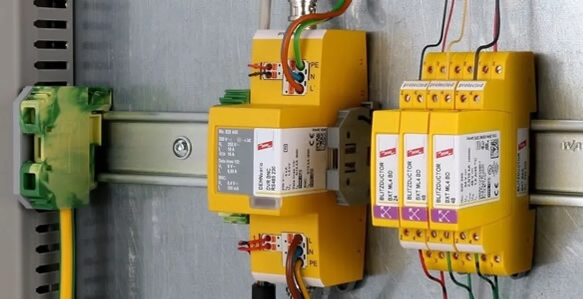 lightning surge protection system with surge suppressors installed by electrical service professionals in Bellevue, NE
