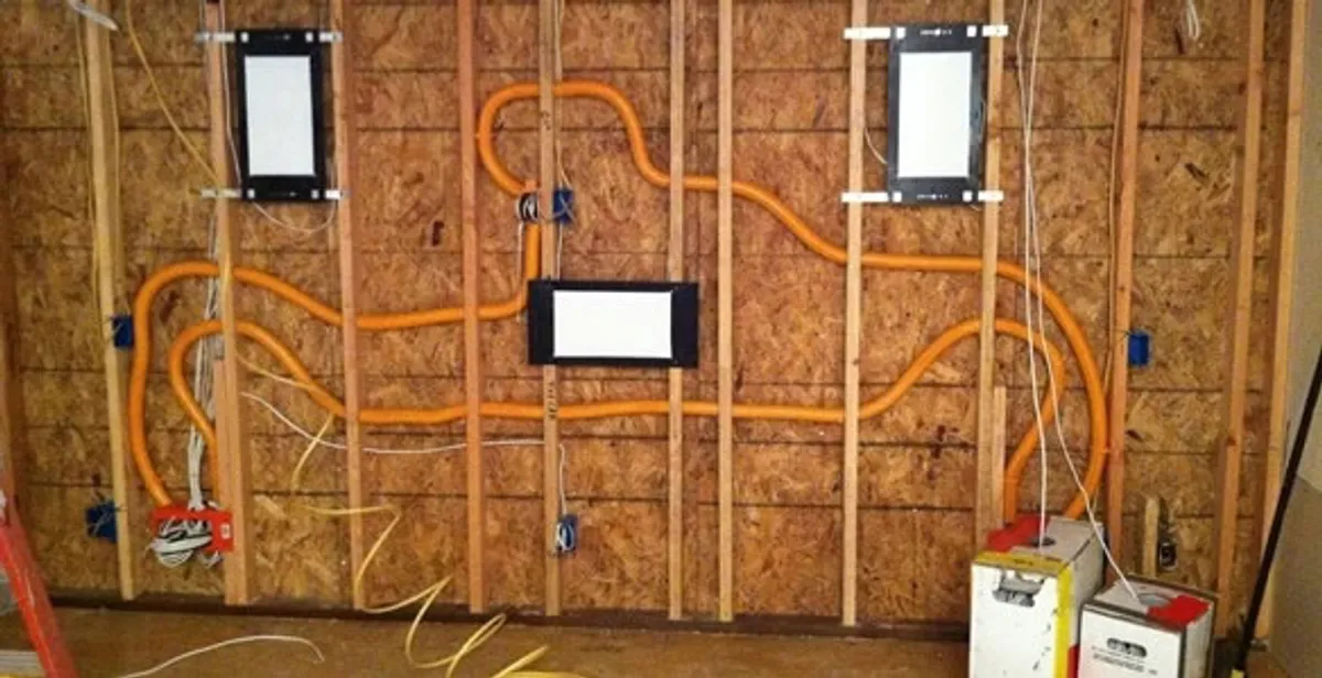 new construction wiring project displaying complete electrical system layout installed by professionals in Bellevue, NE