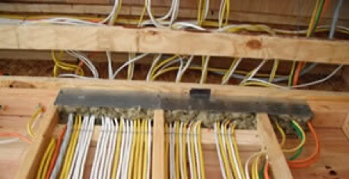 new construction wiring services with organized electrical rough-in performed by licensed electricians in Bellevue, NE