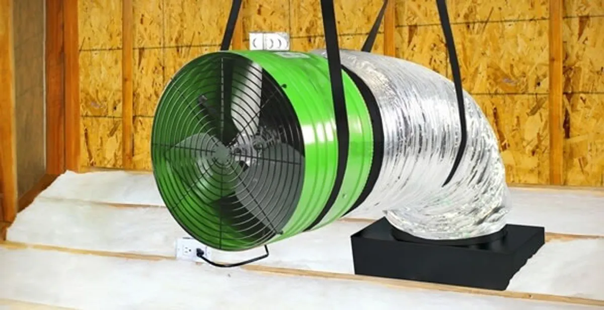 whole house fan installation services with professionally mounted ventilation fan system in Bellevue, NE